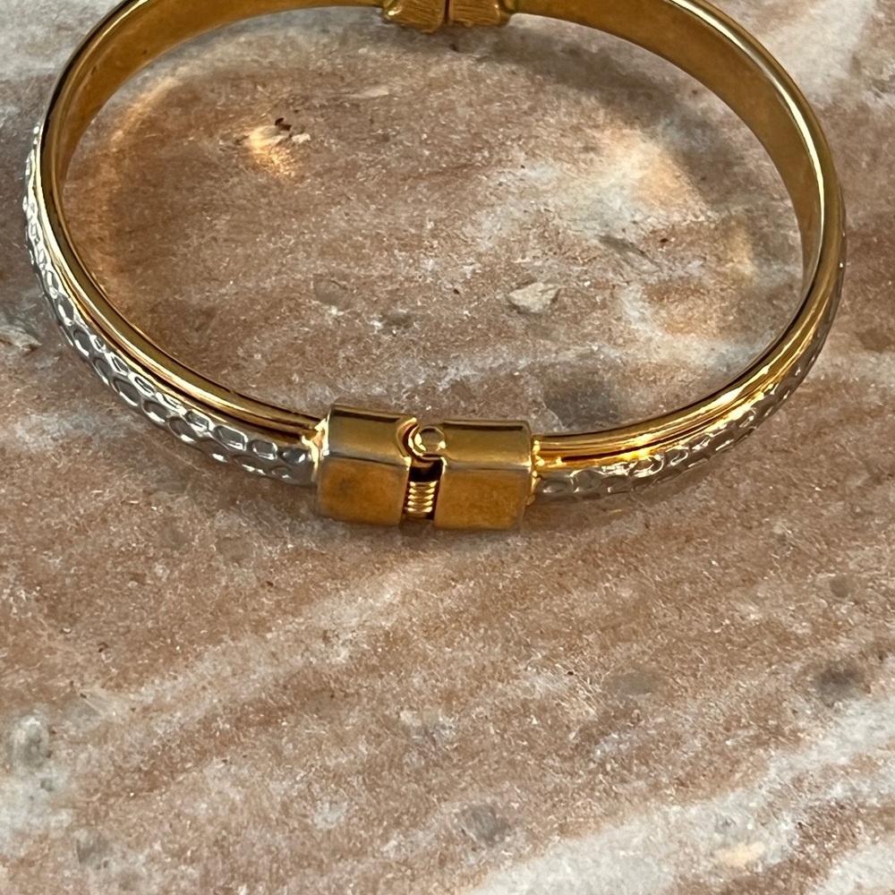 Elegant Gold and Silver Bangle Bracelet